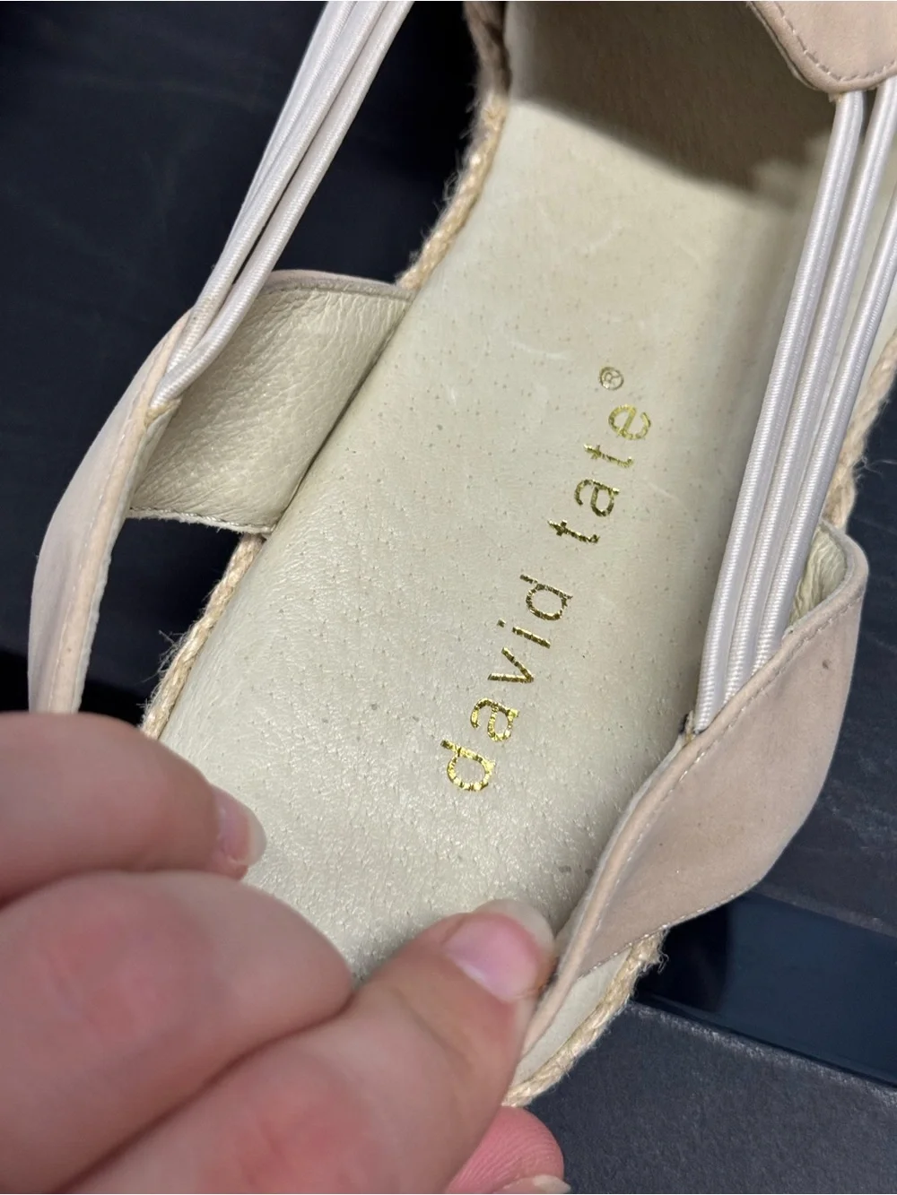 David Tate Leather Women’s Espadrille Slingback Flats Size 10